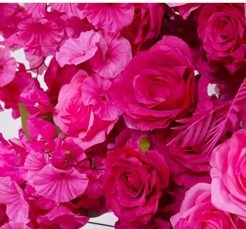 WeddingStory Shop Luxury Hot Pink Rose Hydrangea Flower Runner Arrangement