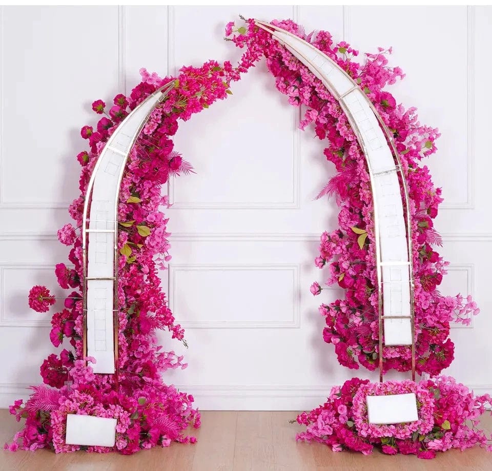 WeddingStory Shop Luxury Hot Pink Rose Hydrangea Flower Runner Arrangement