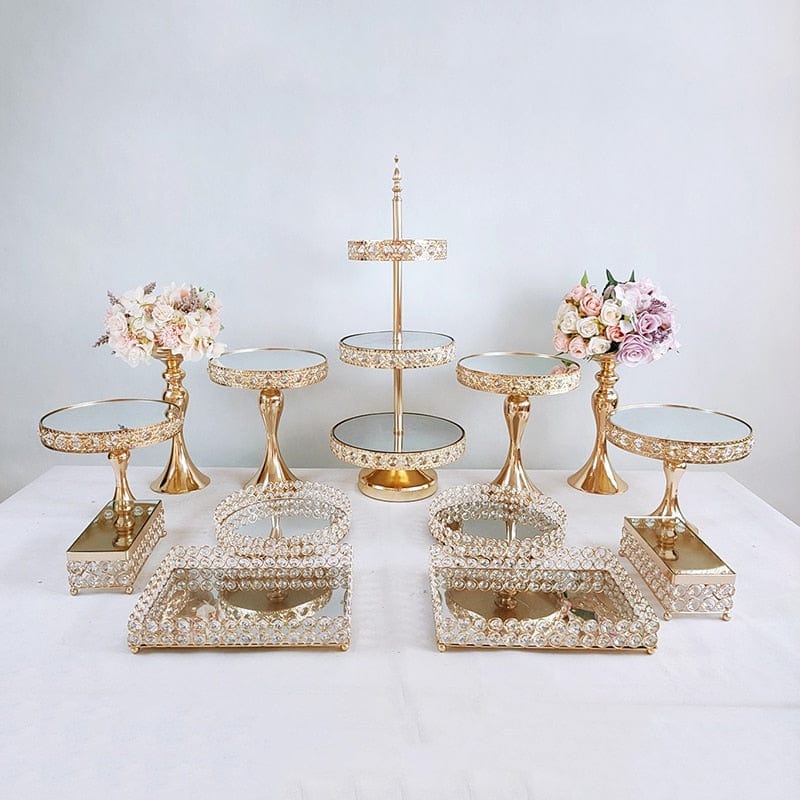 WeddingStory Shop 13pcs in set-2 European Beautiful Tray Display Decoration Cake Stand set