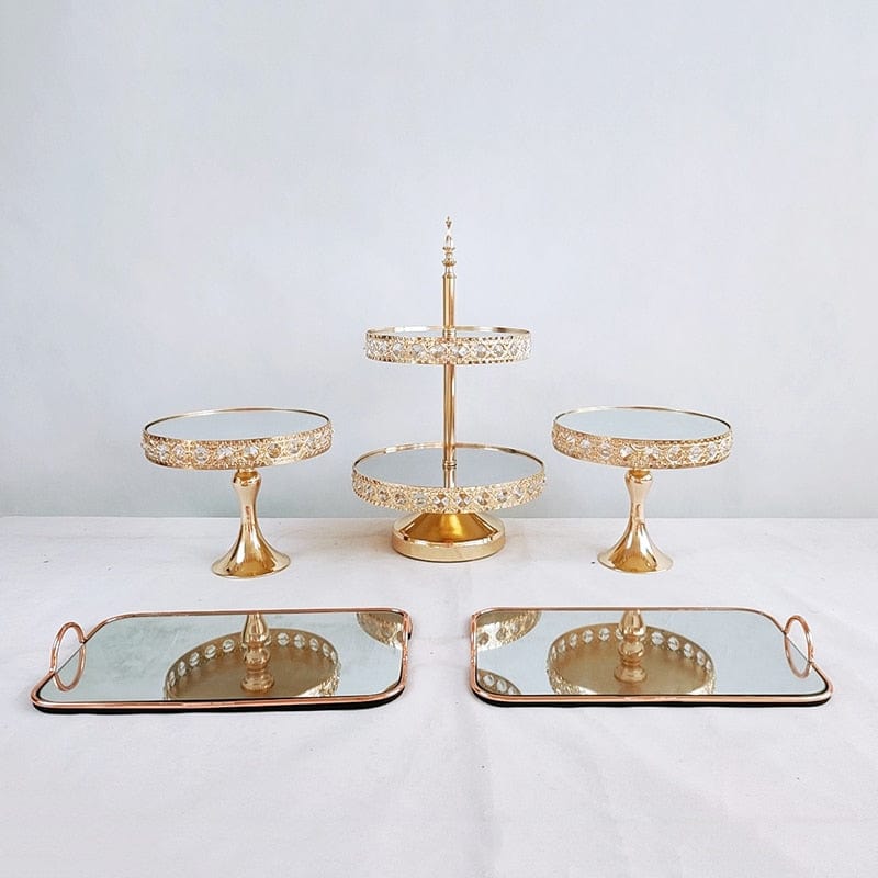 WeddingStory Shop 5pcs in set-2 European Beautiful Tray Display Decoration Cake Stand set