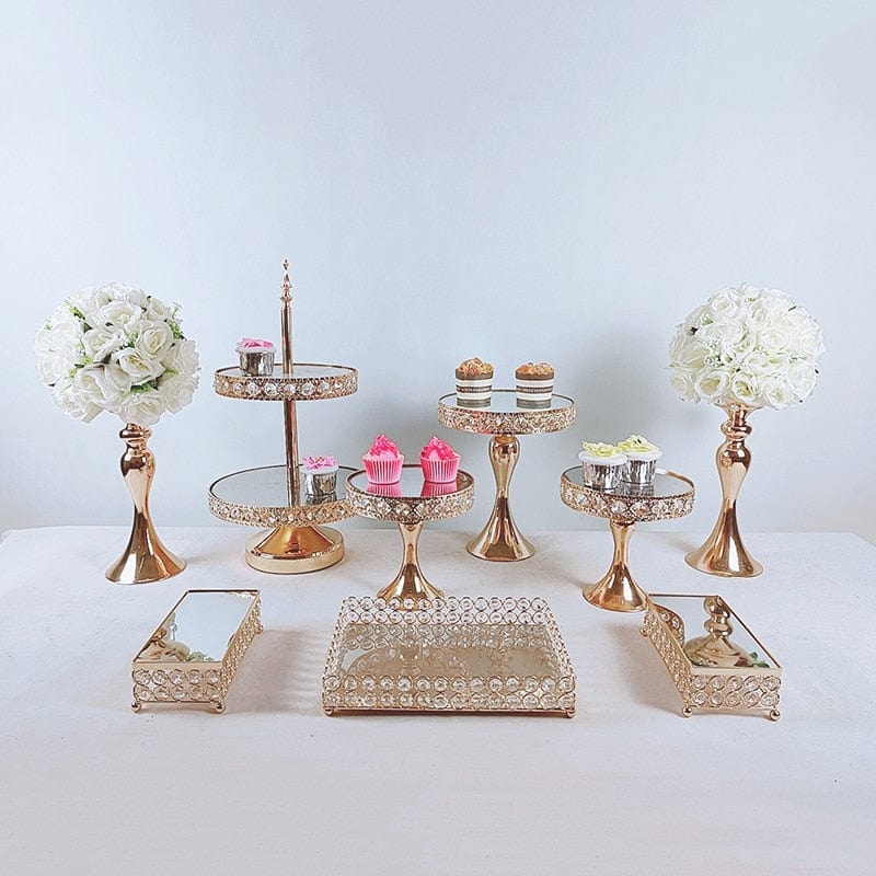 WeddingStory Shop 9pcs in set-1 European Beautiful Tray Display Decoration Cake Stand set
