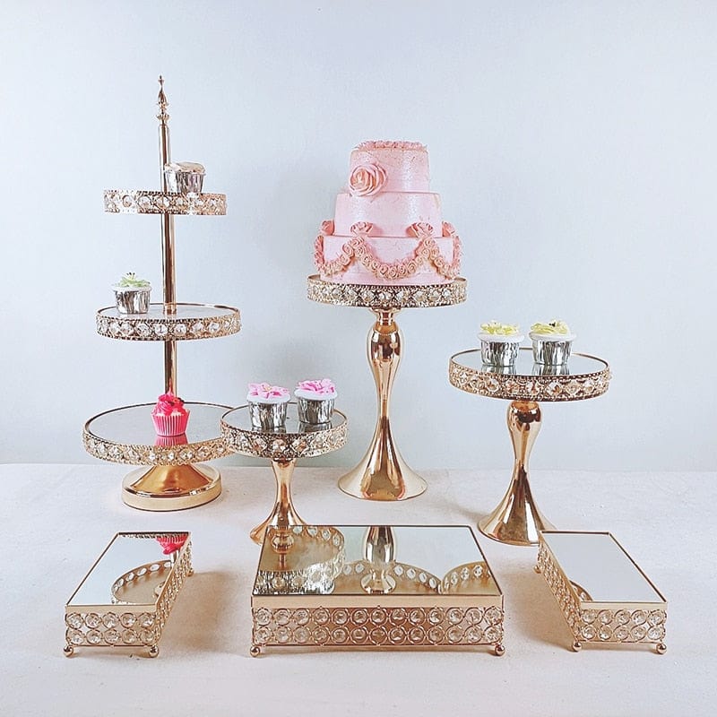 WeddingStory Shop 7pcs in set-1 European Beautiful Tray Display Decoration Cake Stand set