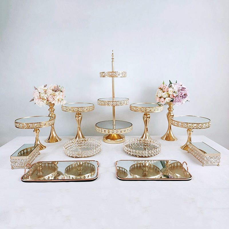 WeddingStory Shop 13pcs in set-1 European Beautiful Tray Display Decoration Cake Stand set