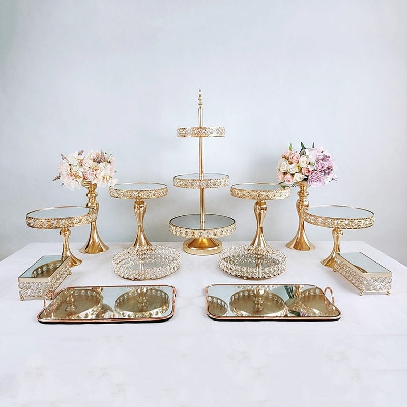 WeddingStory Shop 13pcs in set-1 European Beautiful Tray Display Decoration Cake Stand set