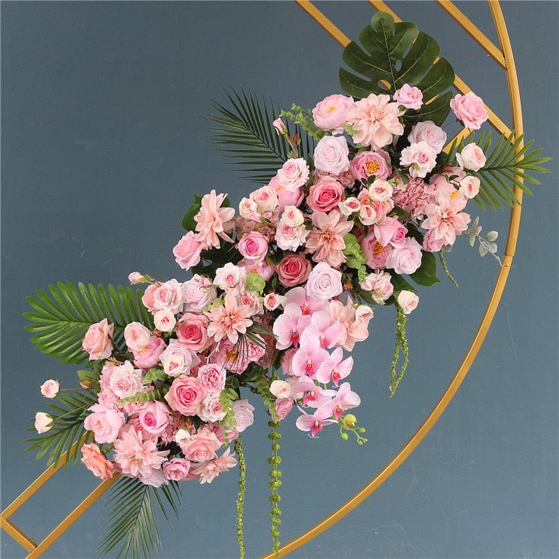 WeddingStory Shop 1.2m flower row Round Event Arch with decorative flowers