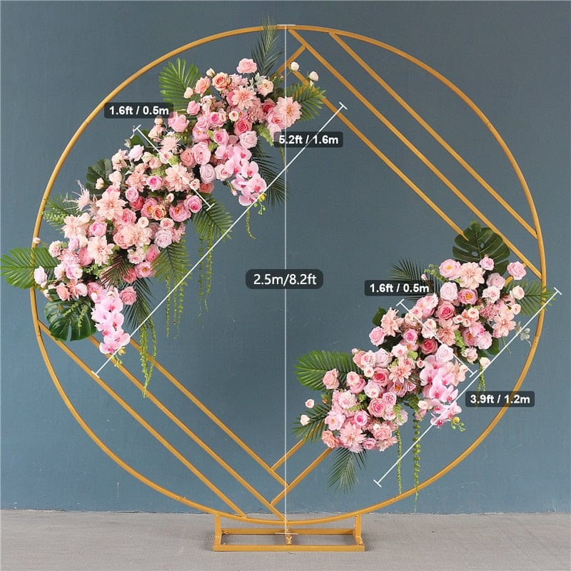 WeddingStory Shop flower add stand Round Event Arch with decorative flowers