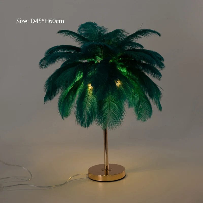 WeddingStory Shop warm light / Blue green-C Modern Ostrich Feather LED Floor Lamp