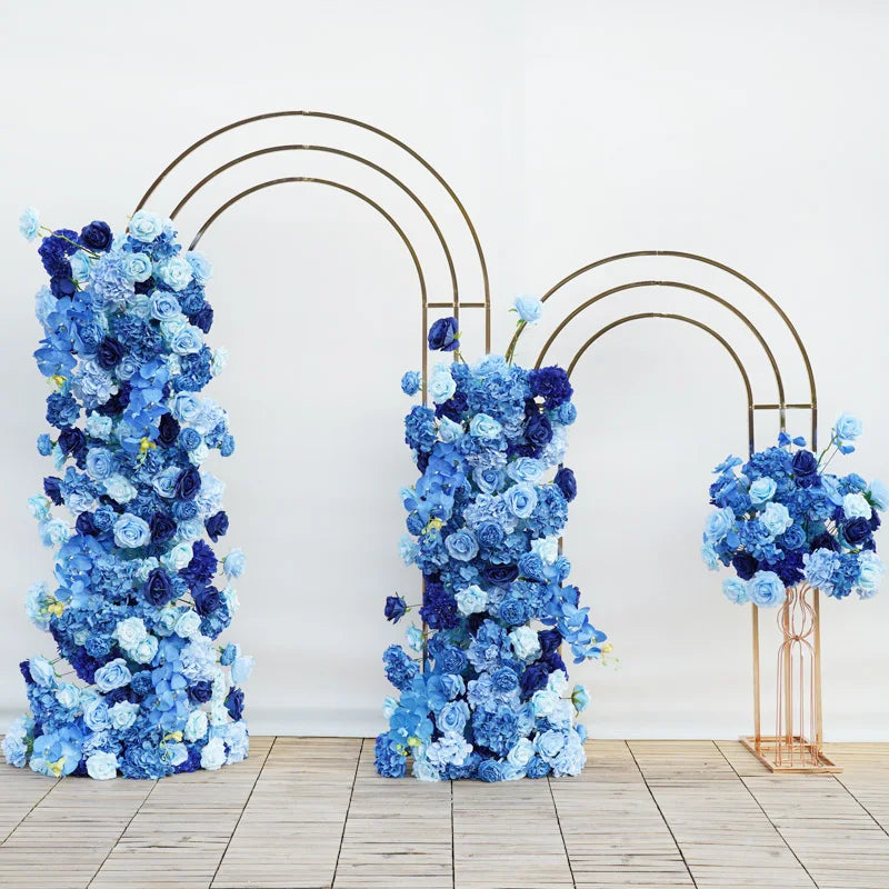 Luxury Royal Blue Wedding Backdrop Floral Arrangement