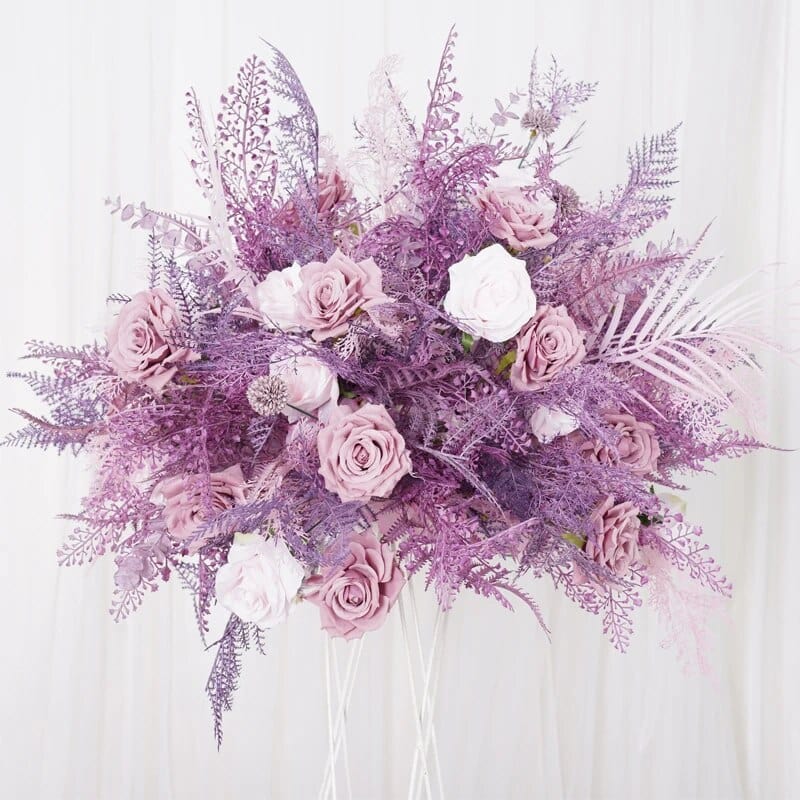 WeddingStory Shop 60 x 40 cm flower ball Luxury Purple Rose  Flower Row Arrangement