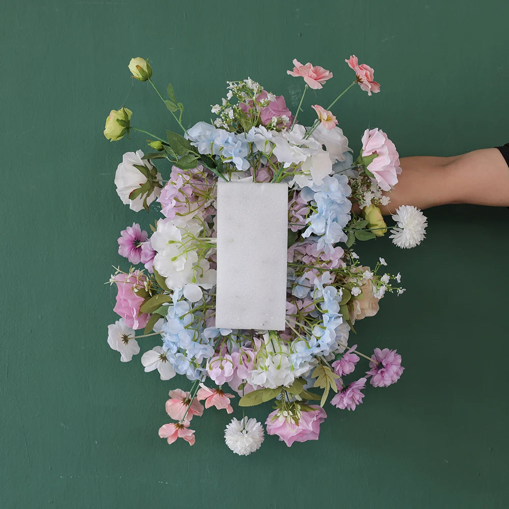 Marshmallow color Artificial Flower Runner for Wedding Backdrop