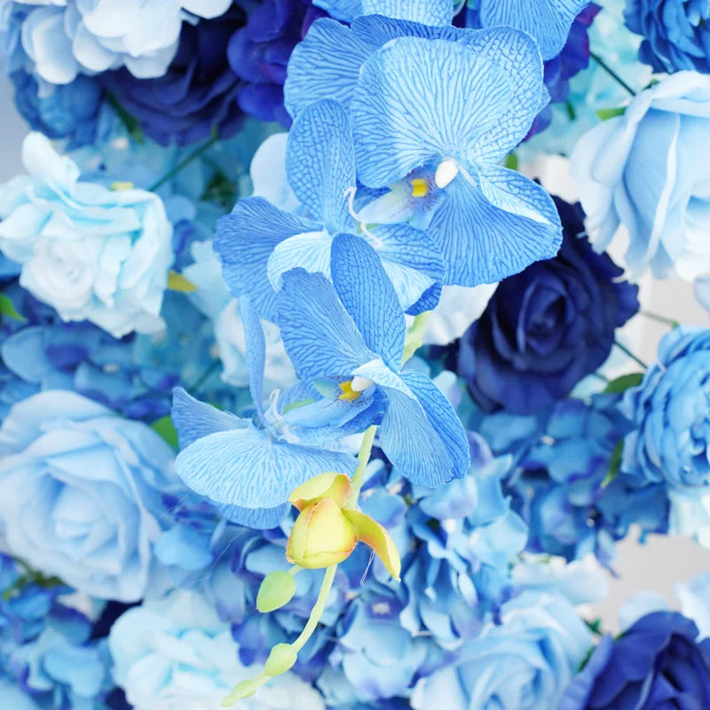 Luxury Royal Blue Wedding Backdrop Floral Arrangement