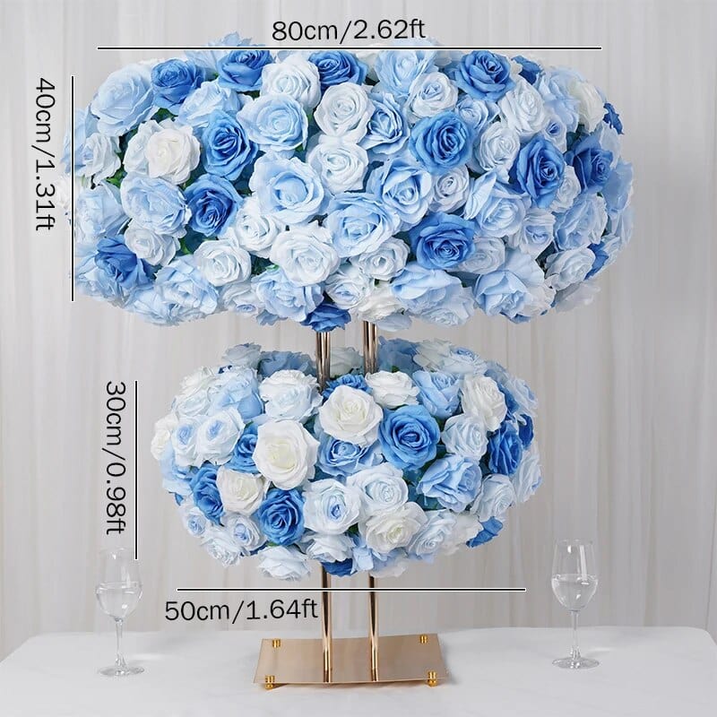 WeddingStory Shop Flowers and stand set A Blue Floral Arrangement with a Stand