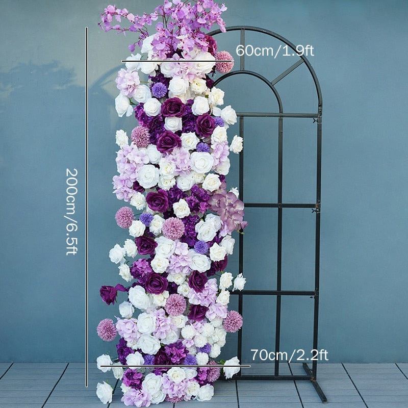 WeddingStory Shop 200x70cm flower rowA Purple Backdrop Arch Decor 5D Floral Arrangement