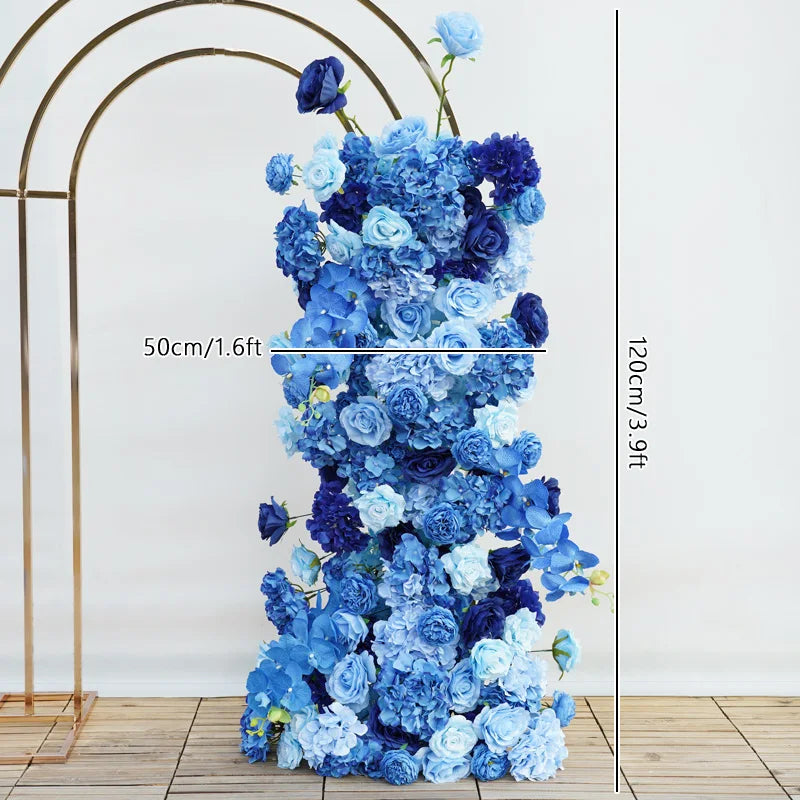Luxury Royal Blue Wedding Backdrop Floral Arrangement
