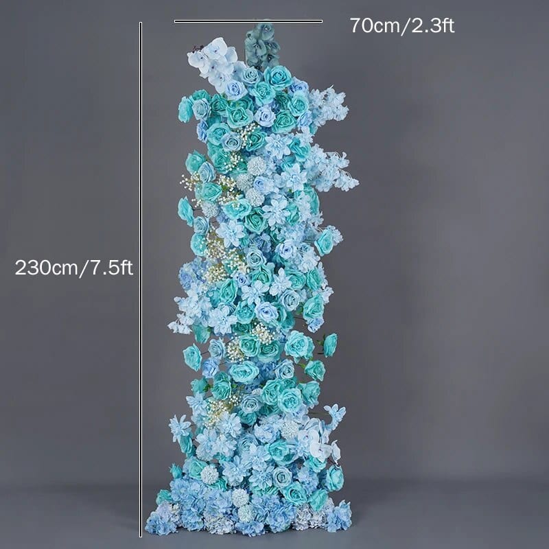 WeddingStory Shop 230x70cm flower row Tiffany Blue Backdrop Decor Floral Arrangement