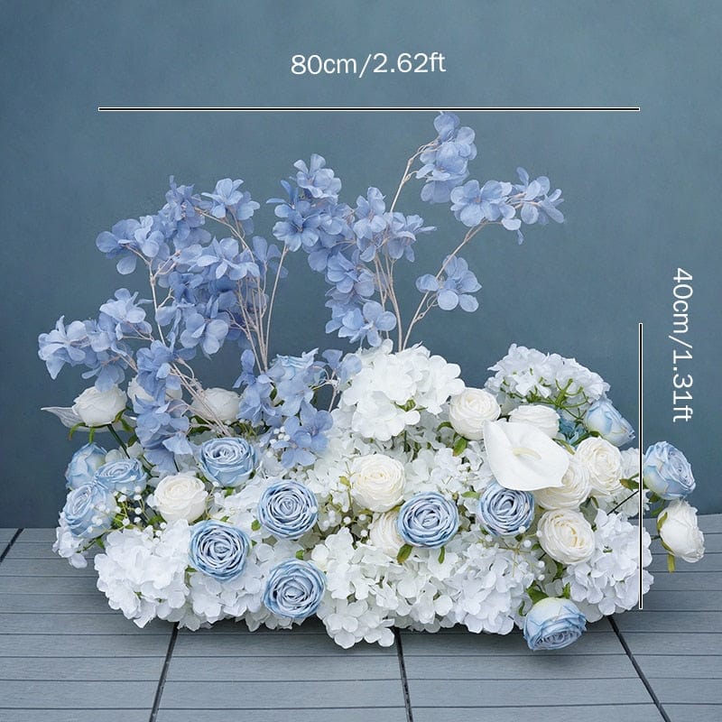 WeddingStory Shop 80x40cm flower row Babybreath blue & white Flower Arrangement