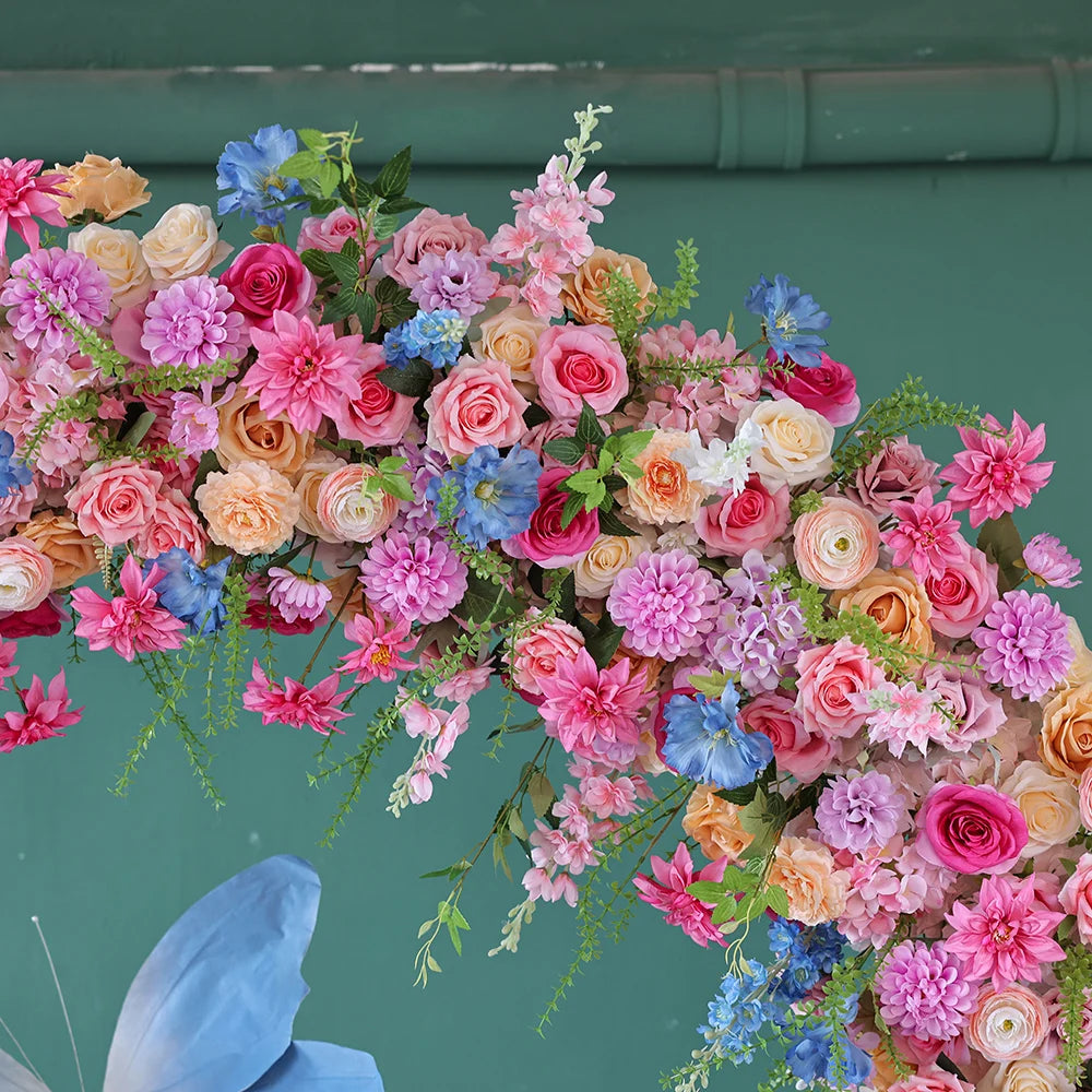 Luxury Purple Pink Blue Series Artificial Flower Runner