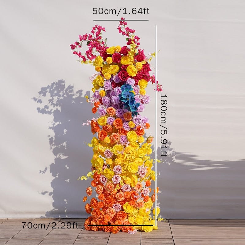 WeddingStory Shop 180x70cm colorful Multicolor Artificial Flower Arch Decor