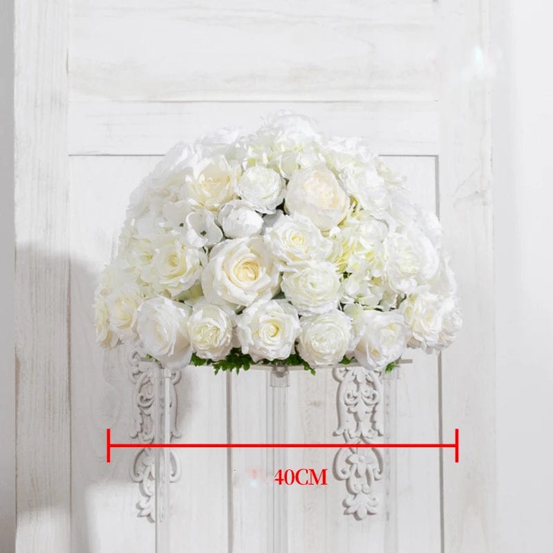 WeddingStory Shop 40cm flower ball White Rose Hydrangea Artificial Flower Ball