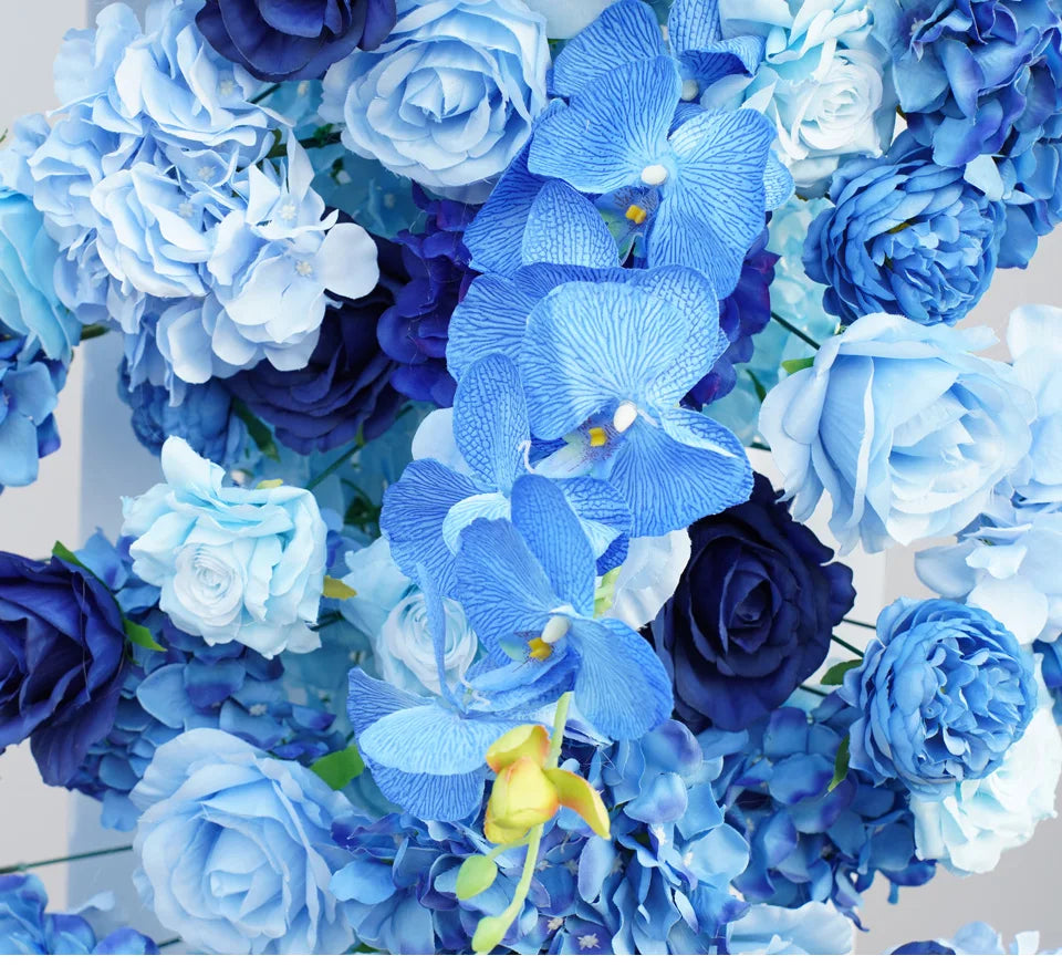Luxury Royal Blue Wedding Backdrop Floral Arrangement