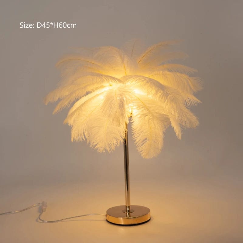 WeddingStory Shop Neutral light / White-C Modern Ostrich Feather LED Floor Lamp