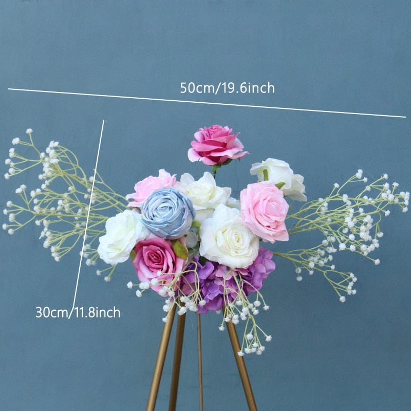 WeddingStory Shop 50cm welcome flower Multicolor rose backdrop flowers
