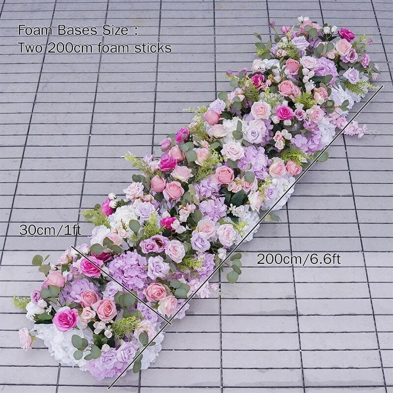 WeddingStory Shop 200x30cm flower row Pink Purple Wedding Flower Ball & Runner