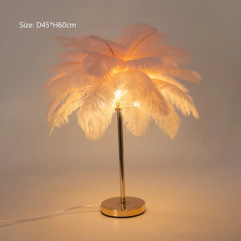 WeddingStory Shop warm light / Pink-C Modern Ostrich Feather LED Floor Lamp