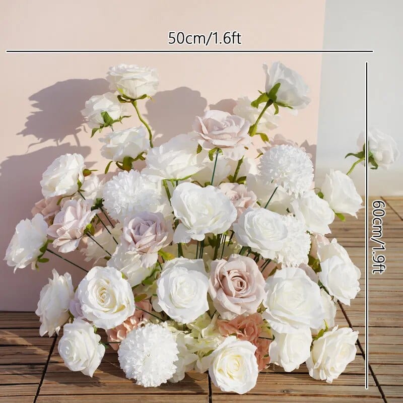 WeddingStory Shop 50x60cm floor flower 5D Wedding Backdrop Floral Arrangement Beige