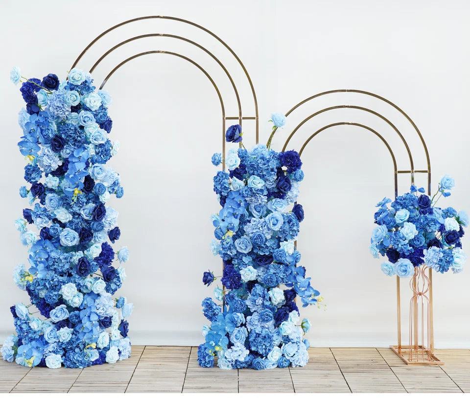 Luxury Royal Blue Wedding Backdrop Floral Arrangement
