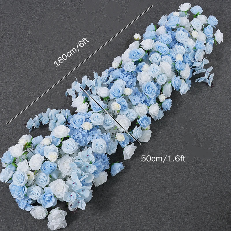 Baby Blue and White Rose Wedding Backdrop