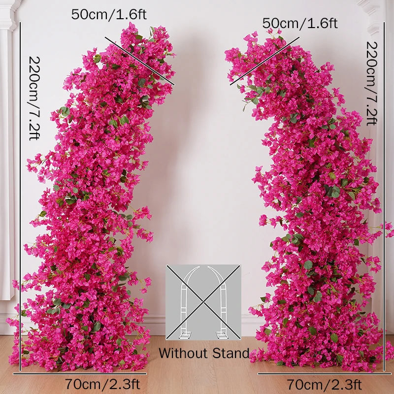 Hot Pink Bougainvillea Plum Blossom Arrangement