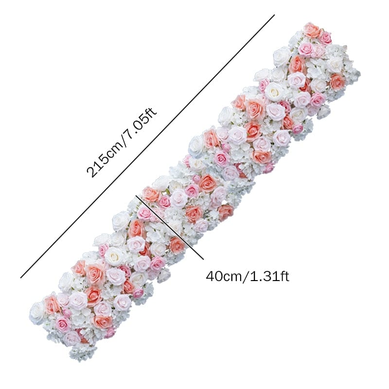 WeddingStory Shop 215x40cm flower row Peach Blush Pink Wedding Arch Decoration