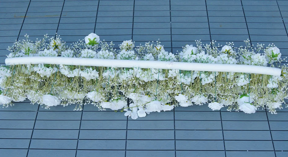 White Rose Orchid Baby Breath Wedding Backdrop