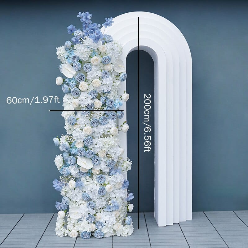 WeddingStory Shop 200x60cm flower row Babybreath blue & white Flower Arrangement