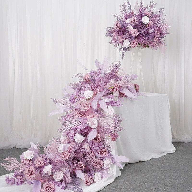 WeddingStory Shop Luxury Purple Rose  Flower Row Arrangement