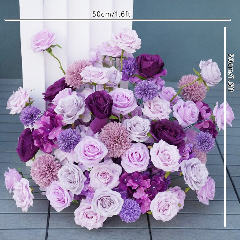 WeddingStory Shop 50x50cm floor flower Purple Backdrop Arch Decor 5D Floral Arrangement