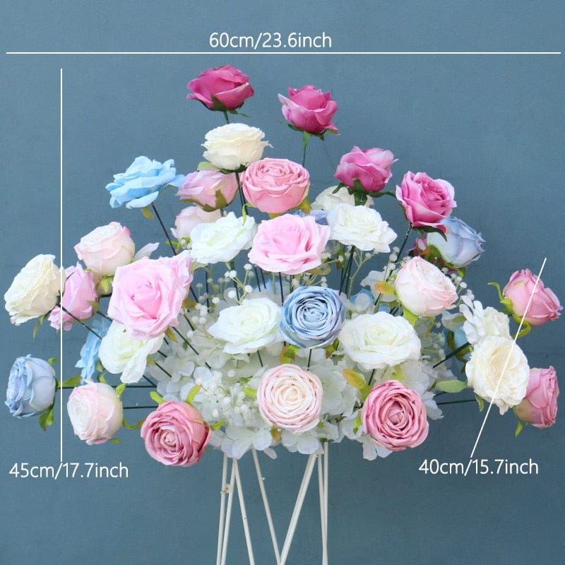 WeddingStory Shop 60cm table flower Multicolor rose backdrop flowers