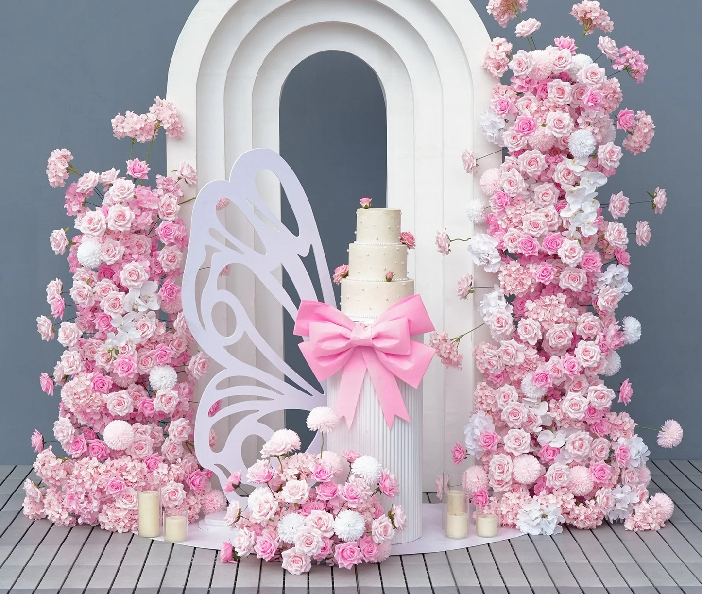 Marshmallow pink Silk Flowers Arrangements