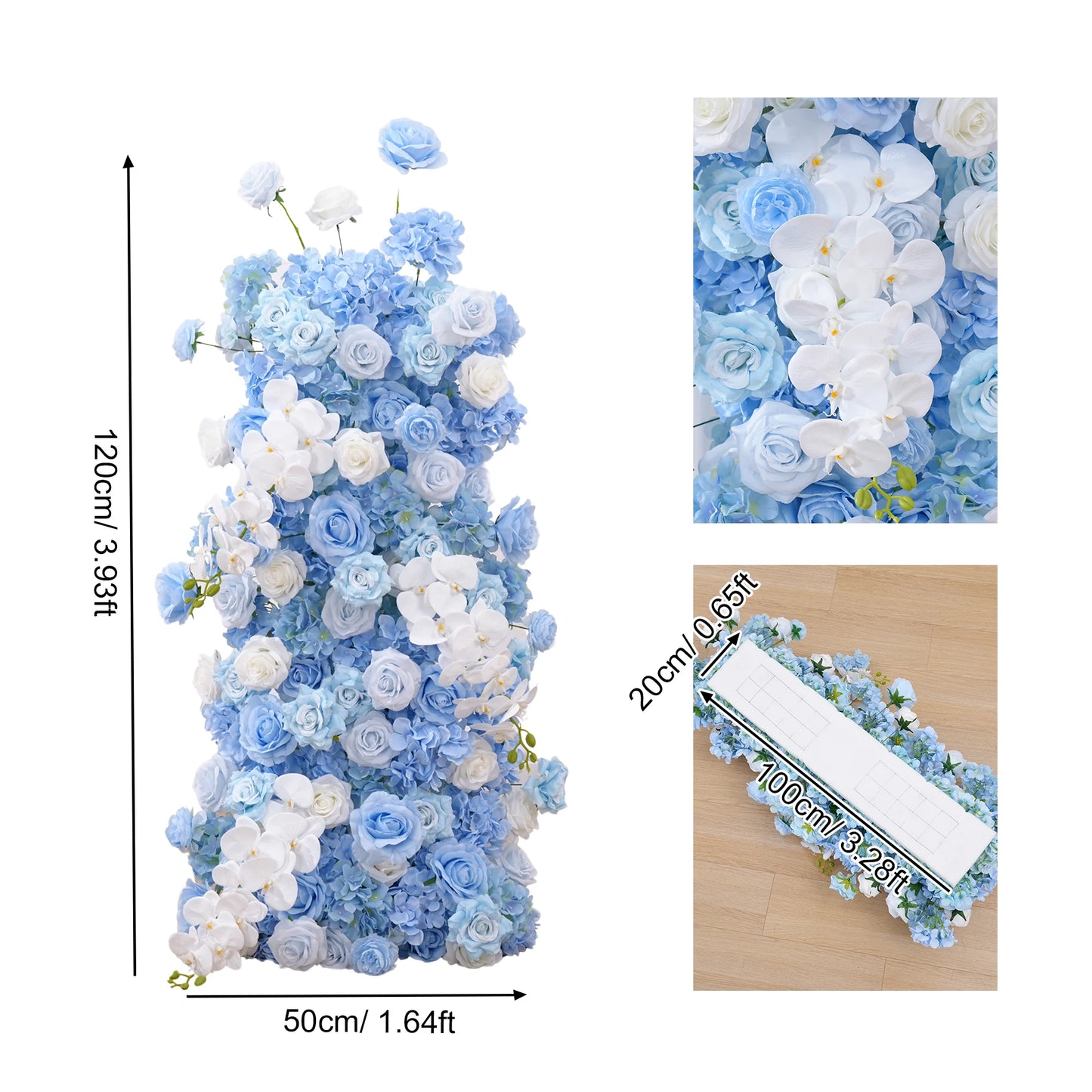 Blue White Floral Arrangement Wedding Backdrop