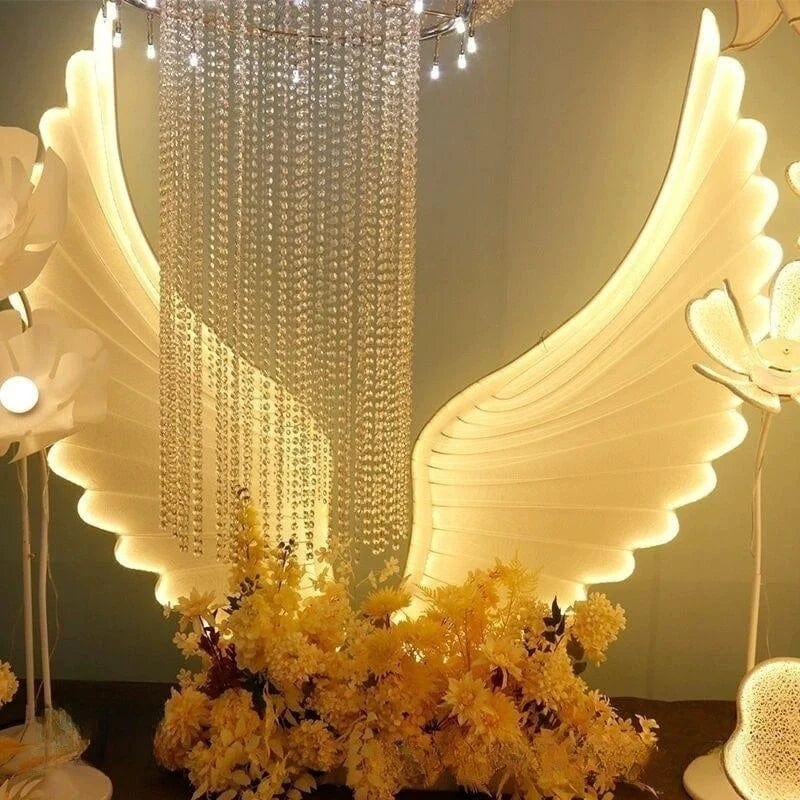 WeddingStory Shop H200cm Warm lights Gorgeous Decoration LED Angel Wings