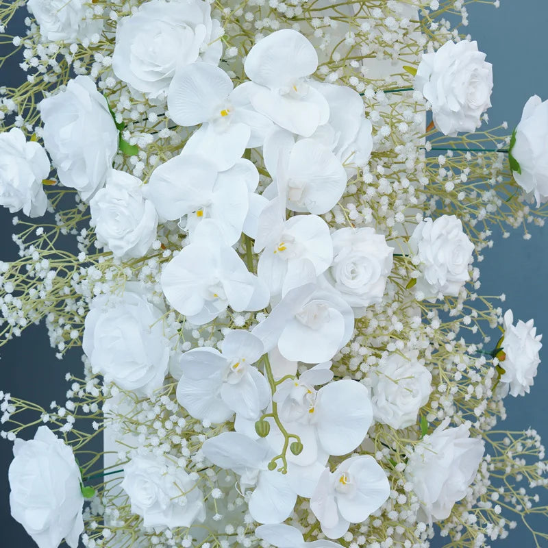 White Rose Orchid Baby Breath Wedding Backdrop
