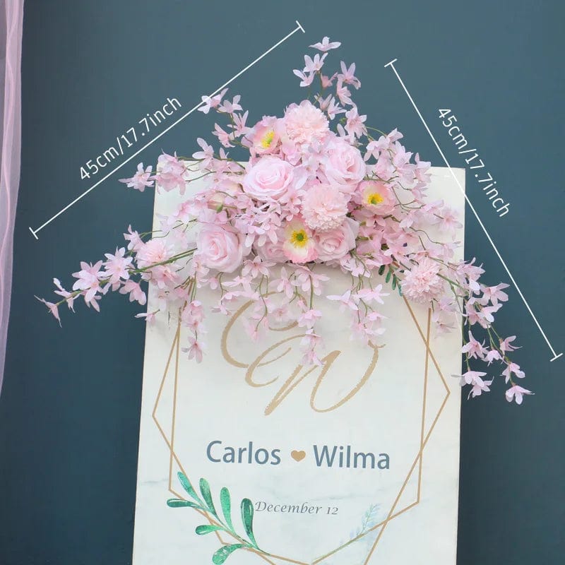 WeddingStory Shop Welcome sign flower Pink Rose Floral Arrangement - Perfect for Centerpieces, Arch Decor, and More!