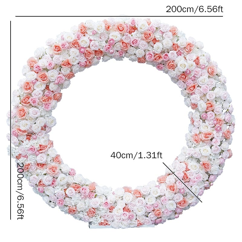 WeddingStory Shop 2m flowers with Arch Peach Blush Pink Wedding Arch Decoration