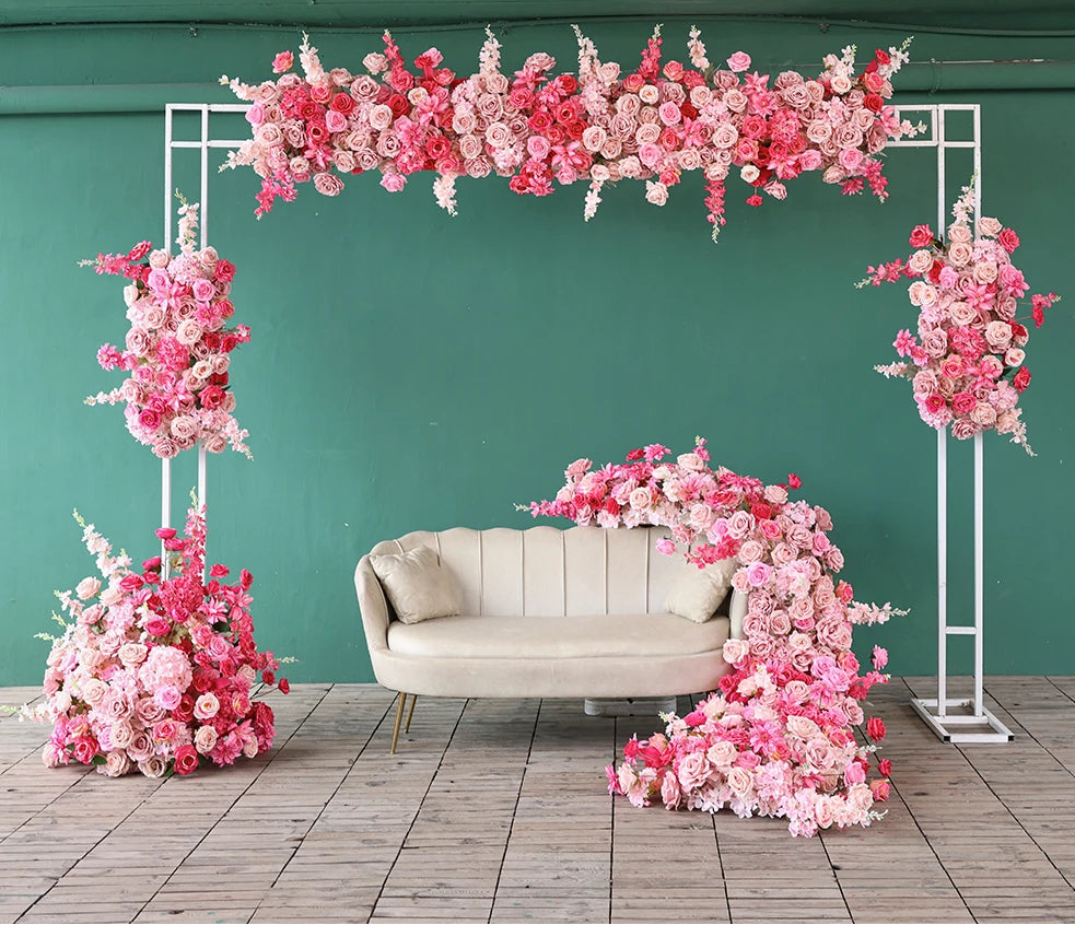 Pink flowers Artificial Decoration Luxury Rose Delphinium Flower Arrangement