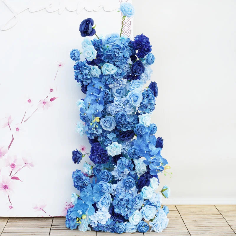 Luxury Royal Blue Wedding Backdrop Floral Arrangement