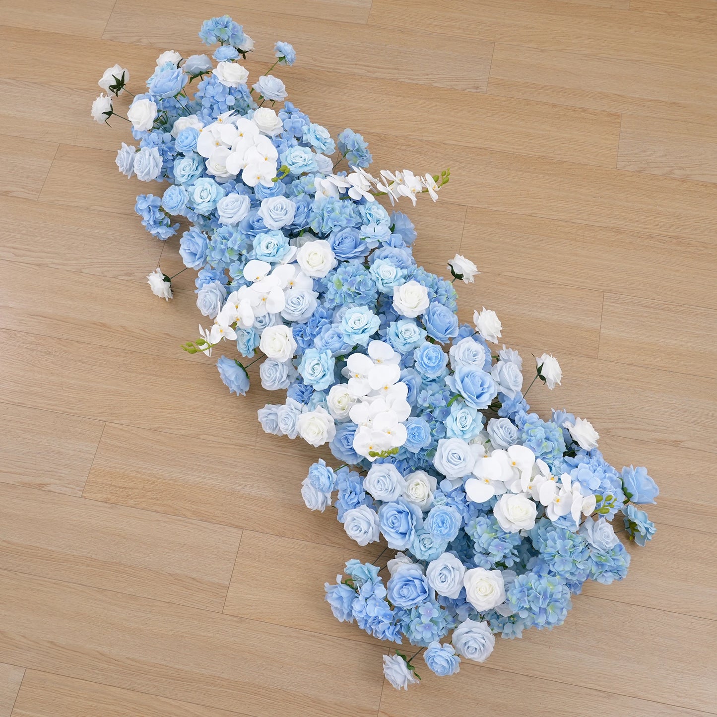 Blue White Floral Arrangement Wedding Backdrop