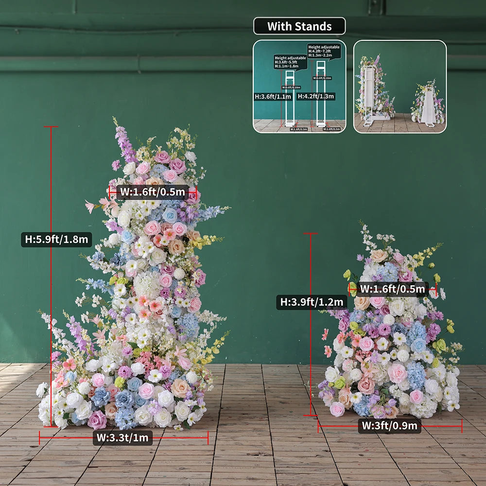 Marshmallow color Artificial Flower Runner for Wedding Backdrop