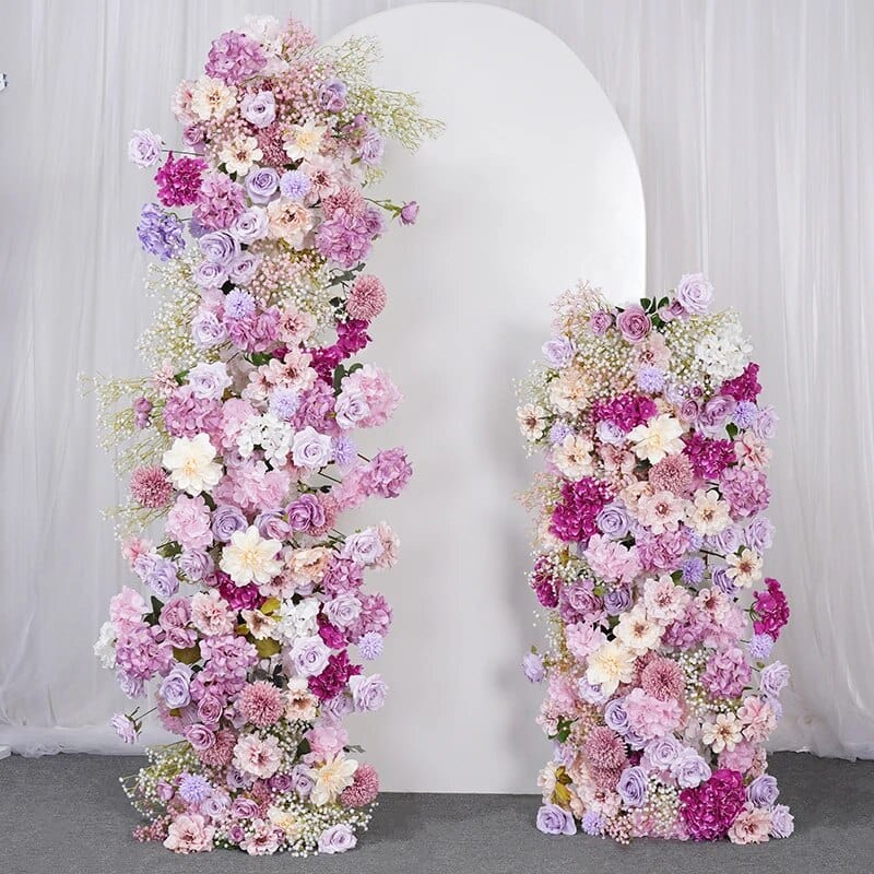 WeddingStory Shop Pink Purple Babysbreath Dahlia 5D Flower Row Arrangement