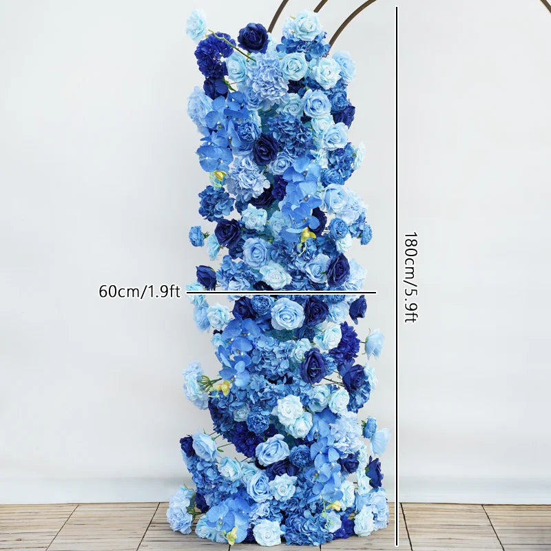 Luxury Royal Blue Wedding Backdrop Floral Arrangement